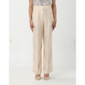 Women's Forte Forte Satin Wide Leg Pants Small Ivory Beige